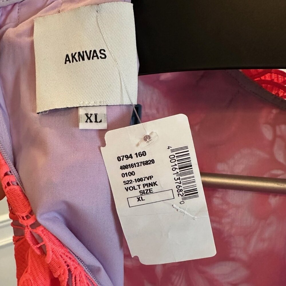 AKNVAS Floral Lace Dress, Coral, XL - Picture 6 of 7